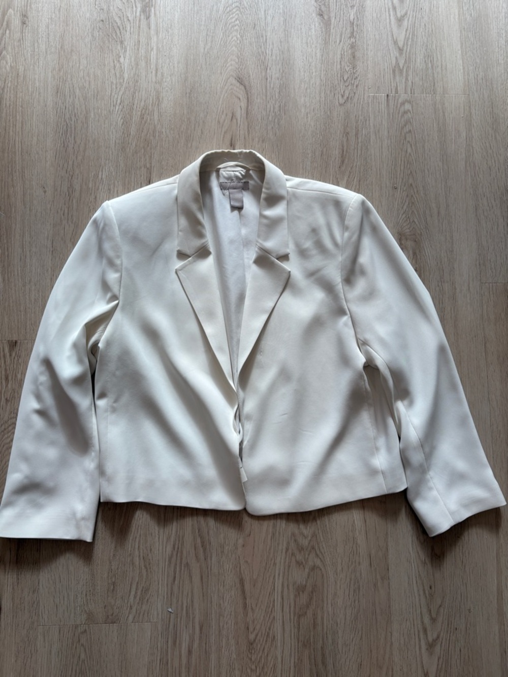 H&M White Cropped Blazer Jacket